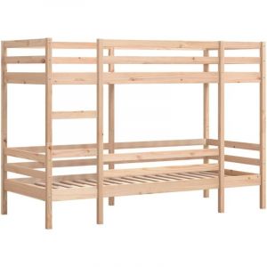 VidaXL Lit superposé 90x190 cm Bois de pin massif, lit mezzanine, cadre de lit superposé, lit superposé en bois, lit superposé pour enfants