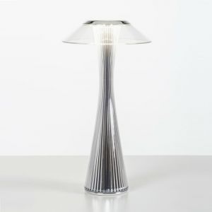 Kartell Lampe de table Space / LED - Rechargeable chrom&eacute; en mati&egrave;re plastique