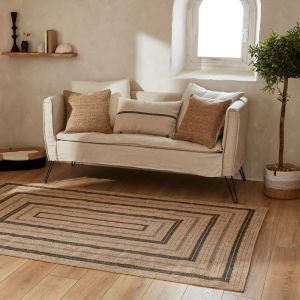 Image de Tapis ext&eacute;rieur - 60x90cm - naturel - 100% polypropyl&egrave;ne r&eacute;sistant aux UV - 1400 gr/m2 - NOUR