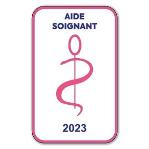 Image de Autocollant Sticker - Vignette Caducée 2023 pour Pare Brise en Vitrophanie - V6 Aide Soignant