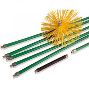 Kibros Kit ramonage pro conduit gainé Hérisson synthétique 6 cannes 8 m ø 250 mm - Kit complet nylon