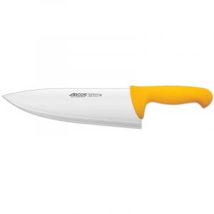 Arcos Couteau de boucher Couleur - Prof 296800 acier inoxydable Nitrum et mango Lame ergonomique en polypropylène jaune de 27,5 cm d'épaisseur et