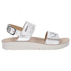 Geox Fille J Sandal Costarei Gi Sandales, Silver, 39 EU