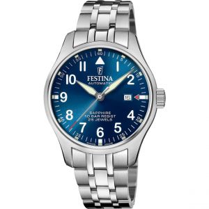 Montre Homme Festina Swiss Made Automatico - F20151-C Bracelet Acier Argent