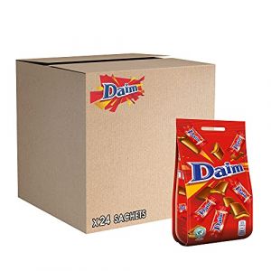 Daim Bonbons au Chocolat au Lait, Caramel et Amandes - Emballages Individuels - Lot de 24 Sachets