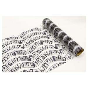 Chemin de table en organza : notes de musique