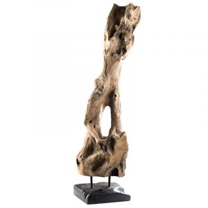 Macabane Statue D&eacute;corative en Teck "Neicle" 106cm Naturel