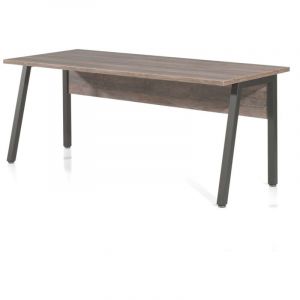 Bureau professionnel droit 150cm coloris chêne vieilli et noir collection SOON