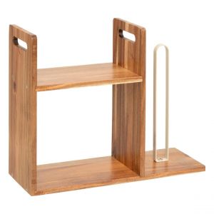 Etagère et porte-rouleau 2 niveaux Acacia