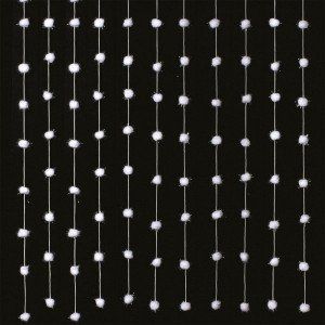 Image de Féérie Lights&christmas Rideau de boules de coton Blanc 90 cm x 2 m Blanc