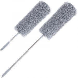 Monzana 2x Plumeau d&eacute;poussi&eacute;rant microfibre pliable ajustable tige t&eacute;lescopique 82-240 cm lavable