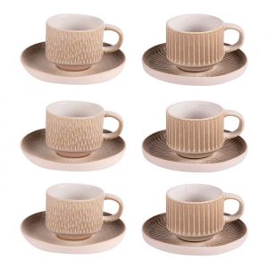 Table passion Coffret de 6 tasses à café avec sous tasses Miyaki