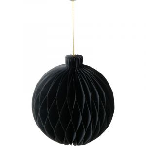 Wadiga Boule de Noël en papier pliage noir 13.5x13.5x15cm