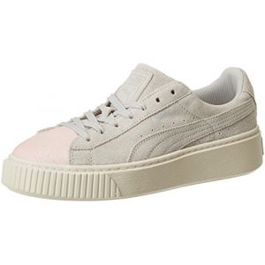 Image de Puma Suede Platform Glam Jr, Sneakers Basses Mixte Enfant, Rose (Pearl-Glacier Gray), 36 EU