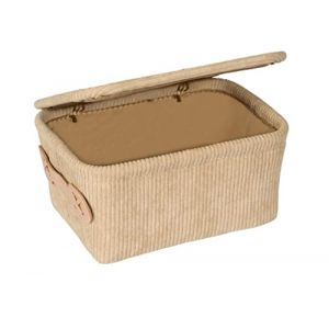 Wenko Corbeille SDB avec couvercle Anela,beige