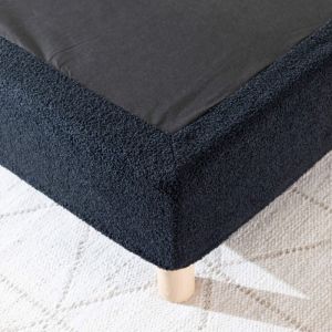 Terre de Nuit Cache-sommier bouclette int&eacute;gral noir 160x200 - Boucletta