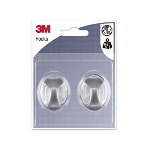 3M Crochets adh&eacute;sifs - ovale - gris - moyen mod&egrave;le (x2)