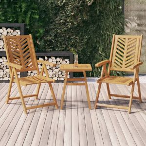 VidaXL Chaises de jardin inclinables 2 pcs bois massif d'acacia