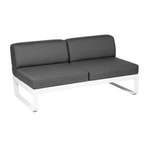 Fermob BELLEVIE module 2 places milieu - gris graphite - 01 blanc coton