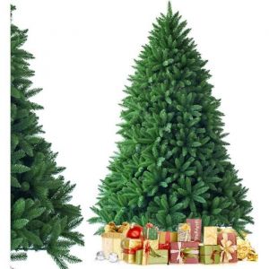 Giantex Sapin de Noël Artificiel 225cm 1968 Branches, Matériel PVC avec Socle en Métal