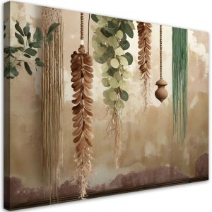 Tableau sur toile Tableau sur toile Feuilles suspendues scandi boho 60x40