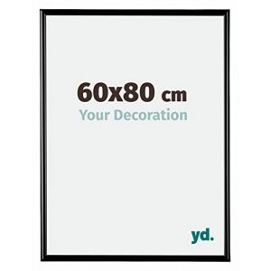 Your Decoration - 60x80 cm - Cadres Photos en Plastique Avec Verre acrylique - Anti-Reflet - Excellente Qualité - Noir Très Brillant - Cadre