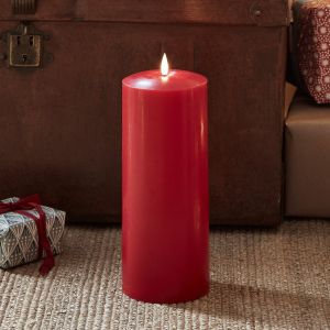 Image de Lights4Fun Grande Bougie Cierge Rouge TruGlow de 25 cm