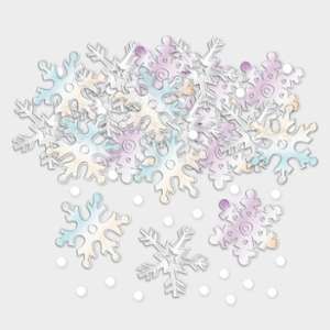 Confettis à relief flocons Noël violet et blanc
