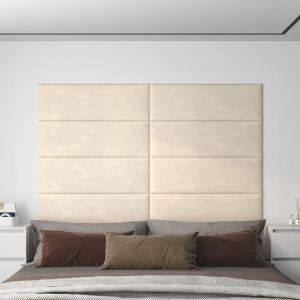 VidaXL Panneaux muraux 12 pcs Crème 90x30 cm Velours 3,24 m²