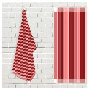 Soleil d'Ocre Lot de torchons de cuisine coton KENT rouge et blanc, par