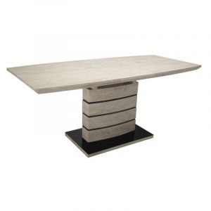 Table extensible 140/180 cm décor chêne clair cendré - leandre