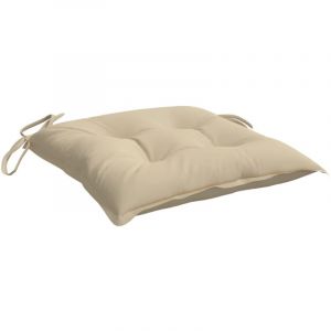 VidaXL Coussins De Chaise Lot De 4 Beige 40x40x7 Cm Tissu Oxford