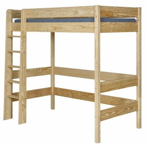 Lit mezzanine bois massif 90x190 cm