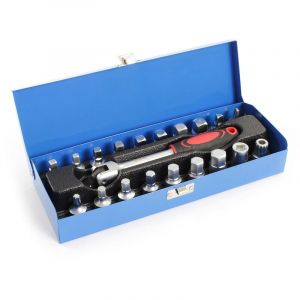 Xpotool - Set Cl&eacute;s de vidange 18 pi&egrave;ces Cliquet 3/8' Vis Adaptateur Embout Entretien Huile Automobile