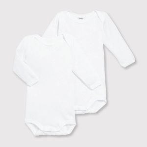 Petit Bateau Lot de 2 bodies 3 mois - 3 ans Blanc - Taille 18 mois;2 ans;3 ans