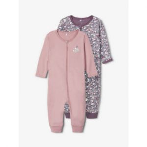 Image de name it Combinaison pyjama enfant Black Plum lot de 2 - Taille Nouveau-n&eacute; (0 - 6 mois)