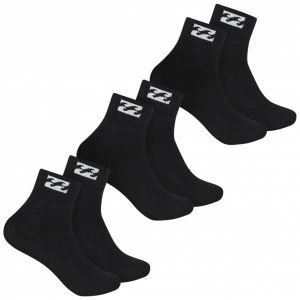 Billabong Unisexe Quarter Chaussettes 3 paires BG-20 QUARTER noir