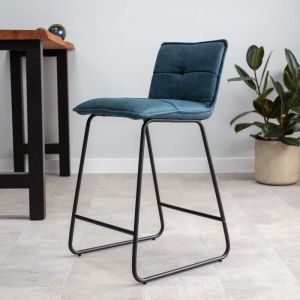 Image de Jelle Tabouret De Bar Industriel Turquoise Bleu