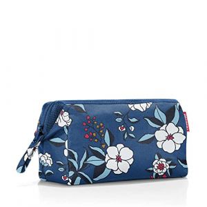 Reisenthel Travelcosmetic Garden Blue – Sac de Maquillage de Voyage Robuste et Pratique, dragonne imperméable