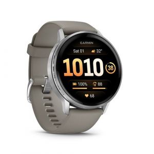 Garmin Montre sport Venu 4 Noir/Silver Silicone Gris 45mm