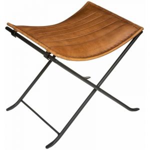 Image de Atmosphera Tabouret Cuir Camel