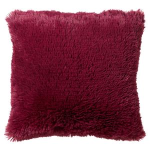 Image de Dutch Decor Coussin - rouge fausse fourrure 45x45 cm uni