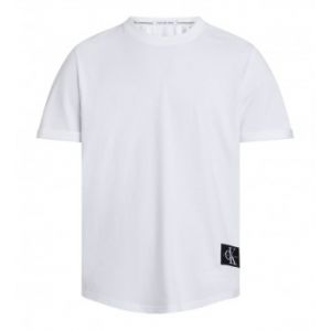 Calvin Klein Jeans pour homme. T-shirt en coton avec badge blanc