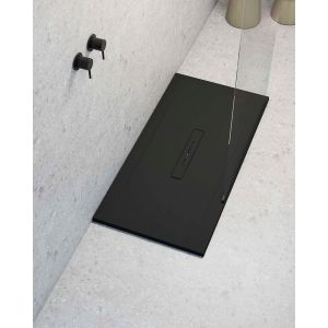 Receveur de douche extraplat rectangulaire noir 70x180 cm Clay