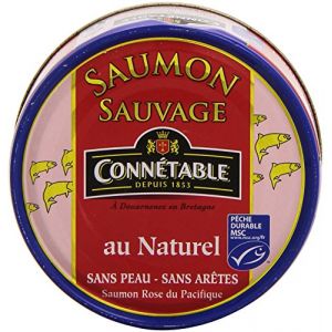 Image de Connétable Saumon sauvage au naturel, sans peau & sans arêtes - La boite de 160g