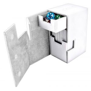Ultimate Guard Boîte pour cartes Flip'n'Tray Deck Case 80+ taille standard XenoSkin Blanc