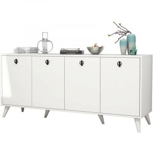 Image de Menzzo Buffet bas 4 tiroirs Bergerat 180cm Bois Blanc