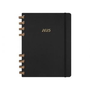 Moleskine Weekly & Monthly Planner, Agenda Hebdomadaire & Mensuel Spiral&eacute; 12 Mois 2025, Couverture Rigide et Fermeture &Eacute;lastique, Couleur Noir, Format Extra Large 20,4X25,2 cm