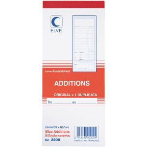 Image de Elve 10 blocs addition 50 feuilles (96 x 235 mm)