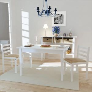 Image de VidaXL Chaise de salle &agrave; manger 2 pcs Carr&eacute;e Bois Blanc